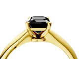 Yellow gold Fancy Black Emerald Cut Diamond Solitaire Engagement Ring with Classic Band and Four-Prong Setting_28