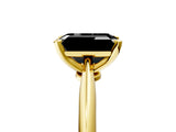 Yellow gold Fancy Black Emerald Cut Diamond Solitaire Engagement Ring with Classic Band and Four-Prong Setting_29