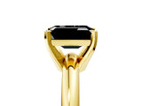 Yellow gold Fancy Black Emerald Cut Diamond Solitaire Engagement Ring with Round Band and Four-Prong Setting_89