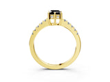 Yellow gold Fancy Black Emerald Cut Solitaire Diamond Engagement Ring with Pavé Band and Six-Prong Setting_15