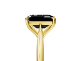 Yellow gold Fancy Black Emerald Cut Solitaire Diamond Ring with Six-Prong Setting and Classic Band_17