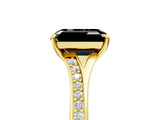 Yellow gold Fancy Black Emerald Cut Solitaire Pavé Band with Four-Prong Setting_5