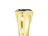 Yellow gold Fancy Black Emerald Cut Solitaire Tension Set Diamond Ring with Split Shank Band_5