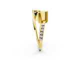 Yellow gold Fancy Black Emerald Cut Solitaire Tension-Set Diamond Split Shank Ring_2