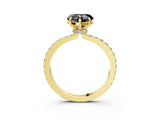 Yellow gold Fancy Black Heart Cut Brilliant Pavé Band Solitaire with Four-Prong Setting_3