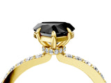Yellow gold Fancy Black Heart Cut Brilliant Pavé Band Solitaire with Four-Prong Setting_4