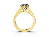 Yellow gold Fancy Black Heart Cut Cut Channel Set Solitaire Ring with Four-Prong Setting_3