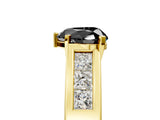 Yellow gold Fancy Black Heart Cut Cut Channel Set Solitaire Ring with Four-Prong Setting_5