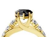 Yellow gold Fancy Black Heart Cut Cut Diamond Engagement Ring with Pavé Band and Four-Prong Setting_4