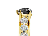 Yellow gold Fancy Black Heart Cut Cut Diamond Engagement Ring with Pavé Band and Four-Prong Setting_5