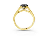 Yellow gold Fancy Black Heart Cut Cut Pave Split Shank Engagement Ring with Four-Prong Setting_3