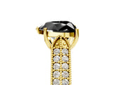 Yellow gold Fancy Black Heart Cut Cut Pave Split Shank Engagement Ring with Four-Prong Setting_5