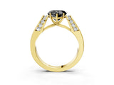 Yellow gold Fancy Black Heart Cut Diamond Channel Set Solitaire Ring with Four-Prong Setting_15