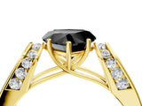 Yellow gold Fancy Black Heart Cut Diamond Channel Set Solitaire Ring with Four-Prong Setting_16