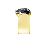 Yellow gold Fancy Black Heart Cut Diamond Channel Set Solitaire Ring with Four-Prong Setting_17