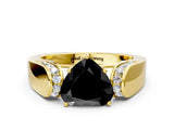 Yellow gold Fancy Black Heart Cut Diamond Channel Set Solitaire Ring with Four-Prong Setting_24