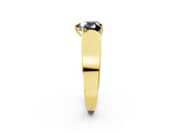 Yellow gold Fancy Black Heart Cut Diamond Channel Set Solitaire Ring with Four-Prong Setting_26