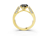 Yellow gold Fancy Black Heart Cut Diamond Channel Set Solitaire Ring with Four-Prong Setting_27