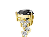 Yellow gold Fancy Black Heart Cut Diamond Cluster Pavé Band with Four-Prong Setting_8