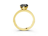 Yellow gold Fancy Black Heart Cut Diamond Milgrain Pavé Engagement Ring with Four-Prong Setting_3