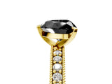 Yellow gold Fancy Black Heart Cut Diamond Milgrain Pavé Engagement Ring with Four-Prong Setting_5