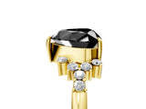 Yellow gold Fancy Black Heart Cut Diamond Ring with Side Stones and Four-Prong Setting_41