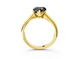 Yellow gold Fancy Black Heart Cut Diamond Solitaire Engagement Ring with Classic Band and Four-Prong Setting_15