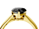 Yellow gold Fancy Black Heart Cut Diamond Solitaire Engagement Ring with Classic Band and Four-Prong Setting_16