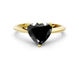 Yellow gold Fancy Black Heart Cut Diamond Solitaire Engagement Ring with Classic Band and Four-Prong Setting_36