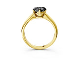 Yellow gold Fancy Black Heart Cut Diamond Solitaire Engagement Ring with Classic Band and Four-Prong Setting_39