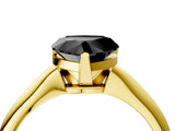 Yellow gold Fancy Black Heart Cut Diamond Solitaire Engagement Ring with Classic Band and Four-Prong Setting_40
