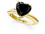 Yellow gold Fancy Black Heart Cut Diamond Solitaire Engagement Ring with Round Band and Four-Prong Setting_85