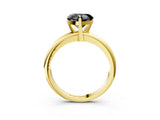 Yellow gold Fancy Black Heart Cut Diamond Solitaire Engagement Ring with Round Band and Four-Prong Setting_87