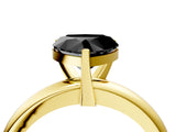 Yellow gold Fancy Black Heart Cut Diamond Solitaire Engagement Ring with Round Band and Four-Prong Setting_88