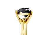 Yellow gold Fancy Black Heart Cut Diamond Solitaire Engagement Ring with Round Band and Four-Prong Setting_89