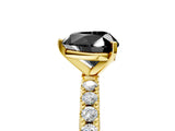 Yellow gold Fancy Black Heart Cut Diamond Solitaire Pavé Band with Four-Prong Setting_5