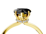 Yellow gold Fancy Black Heart Cut Diamond Solitaire Ring with Classic Band and Four-Prong Setting_4