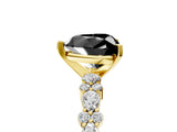 Yellow gold Fancy Black Heart Cut Diamond Solitaire with Side Stones, Pave Band, Four-Prong Setting_41