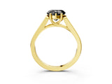 Yellow gold Fancy Black Heart Cut Solitaire Cathedral Diamond Engagement Ring with Channel-Set Band and Four-Prong Setting_6
