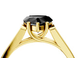Yellow gold Fancy Black Heart Cut Solitaire Cathedral Diamond Engagement Ring with Channel-Set Band and Four-Prong Setting_7