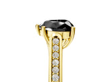 Yellow gold Fancy Black Heart Cut Solitaire Cathedral Diamond Engagement Ring with Channel-Set Band and Four-Prong Setting_8