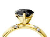 Yellow gold Fancy Black Heart Cut Solitaire Diamond Engagement Ring with Twisted Pave Band and Four-Prong Setting_7