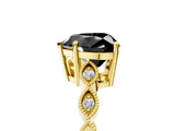Yellow gold Fancy Black Heart Cut Solitaire Diamond Ring with Infinity Twist Band and Four-Prong Setting_5