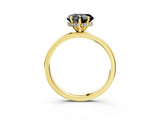 Yellow gold Fancy Black Heart Cut Solitaire Engagement Ring with Cathedral Band and Four-Prong Setting_3