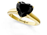 Yellow gold Fancy Black Heart Cut Solitaire Engagement Ring with Tapered Band and Four-Prong Setting_14