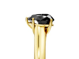 Yellow gold Fancy Black Heart Cut Solitaire Engagement Ring with Tapered Band and Four-Prong Setting_18