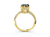 Yellow gold Fancy Black Heart Cut Solitaire Split Shank Pave Diamond Engagement Ring with Four-Prong Setting_27