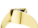 Yellow gold Fancy Black Heart Cut Solitaire Tension-Set Diamond Split Shank Ring_4