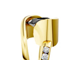 Yellow gold Fancy Black Heart Cut Solitaire Tension-Set Diamond Split Shank Ring_5