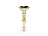 Yellow gold Fancy Black Marquise Cut Brilliant Diamond Pavé Band with Six-Prong Setting_14